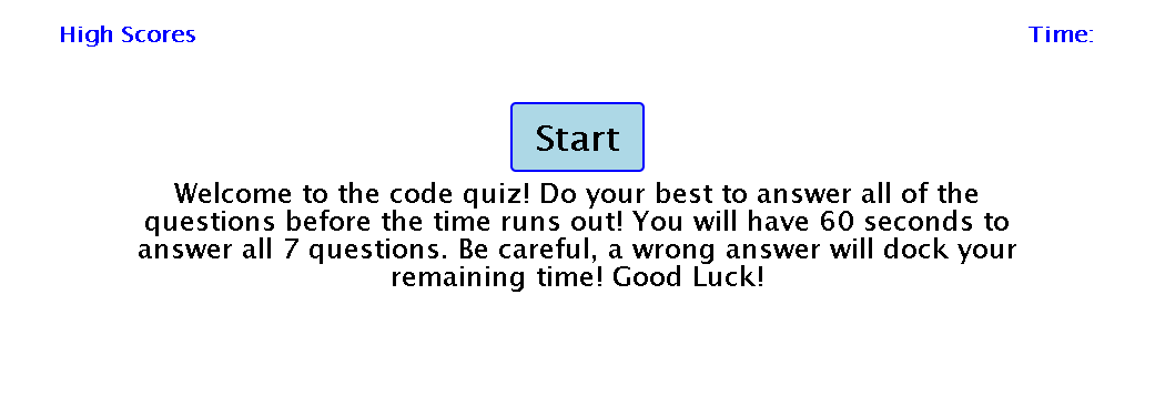 Code Quiz